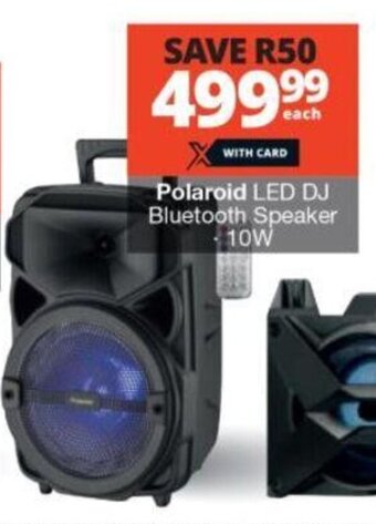 Checkers Polaroid LED DJ Bluetooth Speaker - 10W offer