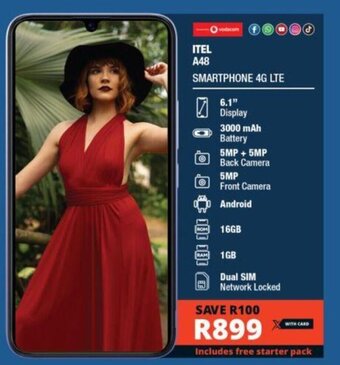 Checkers ITEL A48 SMARTPHONE 4G LTE offer