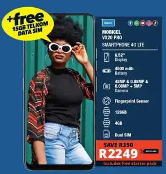 Checkers MOBICEL VX20 PRO SMARTPHONE 4G LTE offer