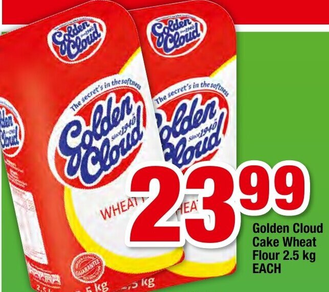 Golden Cloud Cake Wheat Flour 2.5kg offer at Oxford Freshmarket