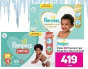 Game Pampers pants or premium care mega box (assorted sizes)-each offer