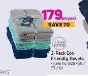 Game Always home eco friendly towels-2's per pack offer