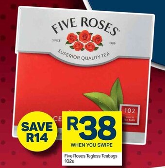 Pick n Pay Five Roses Tagless Teabags 102s offer