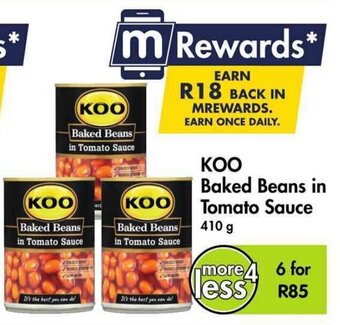 Makro KOO Baked Beans in Tomato Sauce 410 g offer