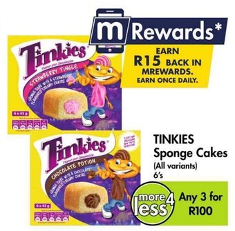 Makro TINKIES Sponge Cakes (All variants) 6's offer