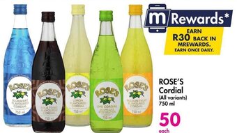 Makro ROSE'S Cordial (All variants) 750 ml offer