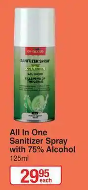 Dis-Chem EF-Active All In One Sanitizer Spray With 75% Alcohol-125ml Each offer