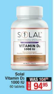 Dis-Chem Solal Vitamin D3 1000 IU 60 tablets offer