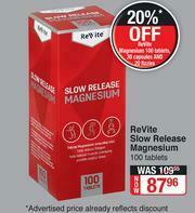 ReVite Slow Release Magnesium 100 Tablets
