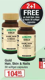 Dis-Chem Dis-Chem Gold, Hair, Skin & Nails 30 Softgel Capsules-Each offer