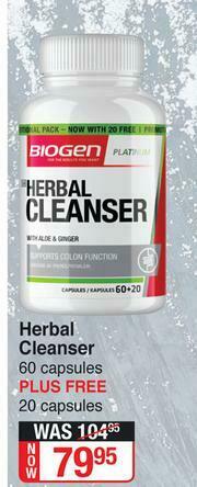 Dis-Chem Biogen Herbal Cleanser 60 Capsules Plus Free 20 Capsules offer