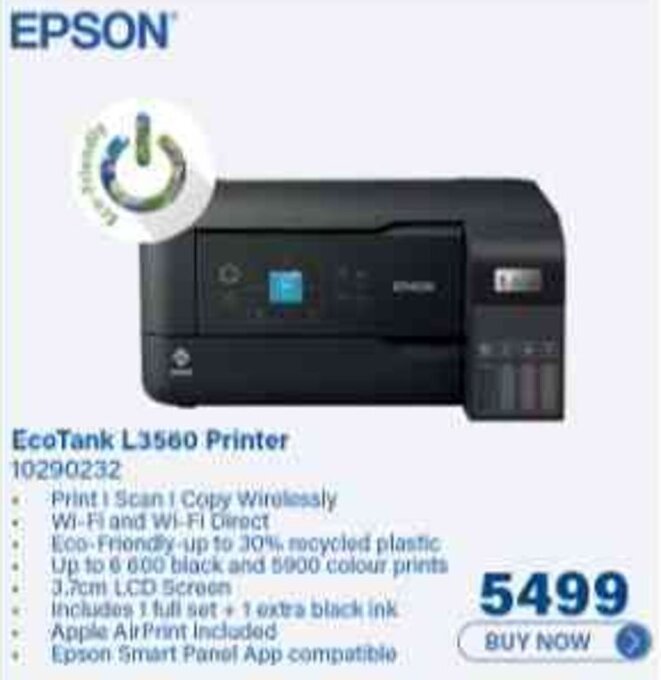 EPSON EcoTank L3560 Printer offer at Incredible Connection