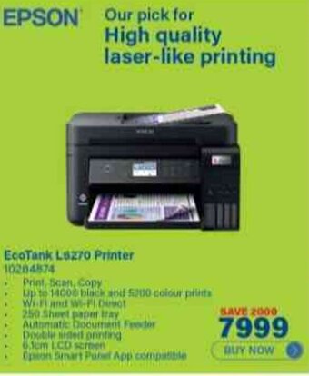 Incredible Connection EPSON EcoTank L6270 Printer offer