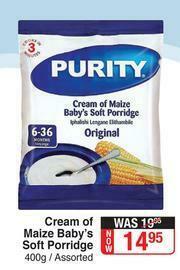 Dis-Chem Purity Cream Of Maize Baby's Soft Porridge (Assorted)-400g offer