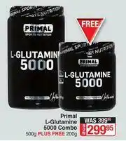 Dis-Chem Primal L-Glutamine 5000 Combo 500g Plus Free 200g offer