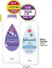 Dis-Chem Johnson's Baby Powder (Assorted)-For 2 x 400g offer
