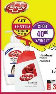 Dis-Chem Lifebuoy Handwash (Assorted)-For 2 x 200ml offer