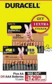 Dis-Chem Duracell Plus AA Or AAA Batteries-12's Per Pack offer