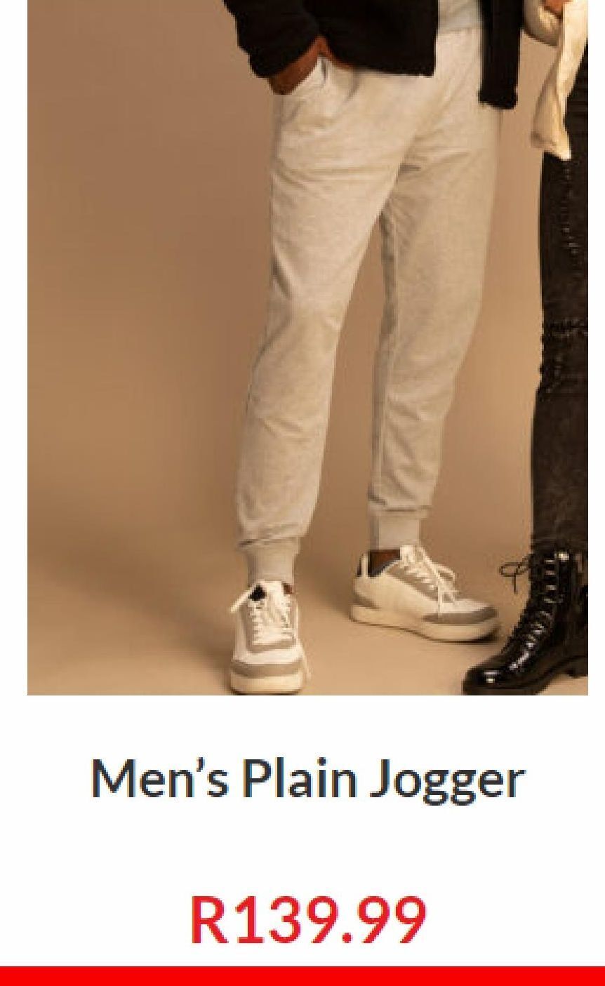 Men's plain jogger offer at Choice Clothing