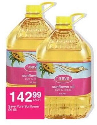 Save Hyper Save Pure Sunflower Oil 5lt offer