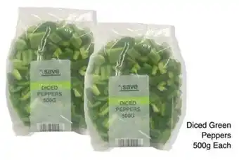 Diced Green Peppers 500g Each