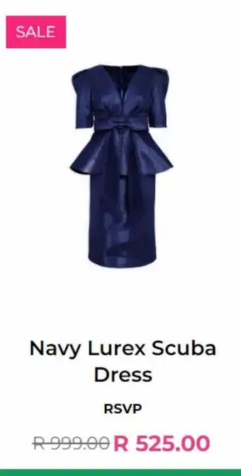 YDE Navy lurex scuba dress offer
