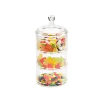 Gelmar Candy jar, 3 tier, clear plastic offer