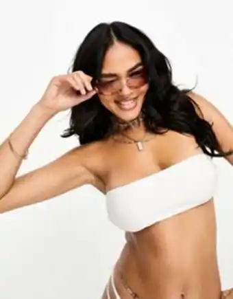 Asyou mix & match bandeau bikini top with strappy back in white