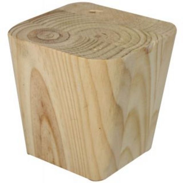 Bunfoot, tapered, h100mm x 90mm, raw pine offer at Gelmar