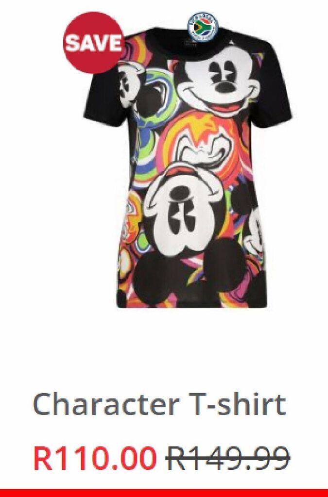 Tshirt chraceter offer at Pick N Pay Clothing