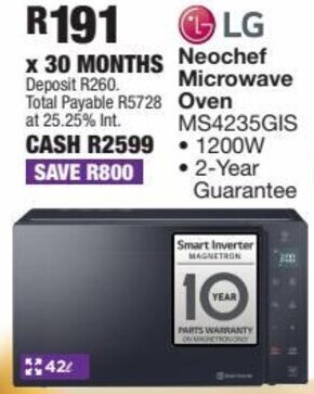 LG Neochef Microwave Oven MS4235GIS
