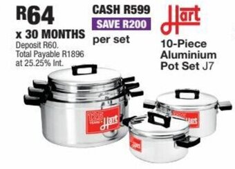OK Furniture Hart 10-Piece Aluminium Pot Set J7 offer