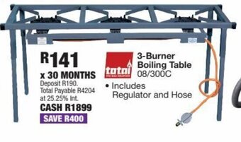 OK Furniture Totai 3-Burner Boiling Table 08/300C offer