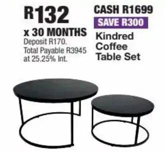 OK Furniture Kindred Coffee Table Set offer