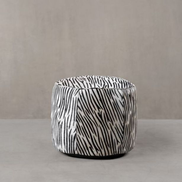 Zebra print pouffe offer at Weylandts