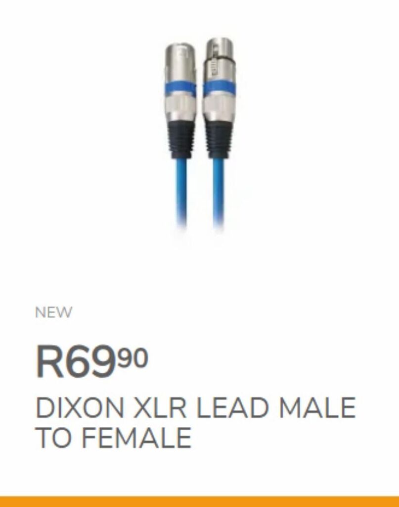 Dixon xlr lead male to female offer at Cash Crusaders