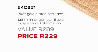 Honey Fashion Accessories 24ct gold plated necklace offer
