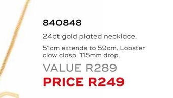 Honey Fashion Accessories 24ct gold plated necklace offer