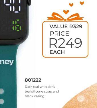 Honey Fashion Accessories Dark teal with dark teal silicone strap and black casing offer