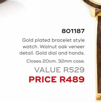 Honey Fashion Accessories Gold plated bracelet style watch offer