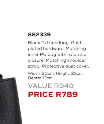 Honey Fashion Accessories Black pu handbag offer