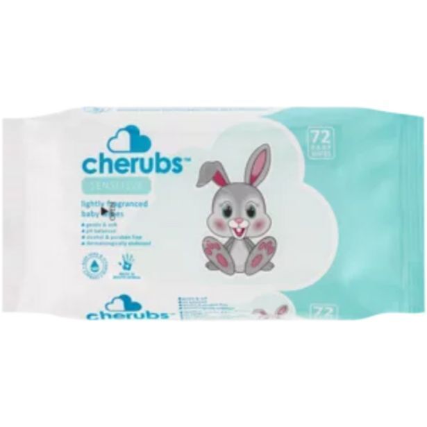 Cherubs sensitive lightly fragranced baby wipes 72 pack offer at Shoprite