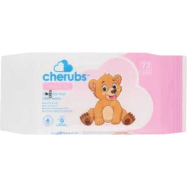 Cherubs sensitive fragrance free baby wipes 72 pack offer at Shoprite