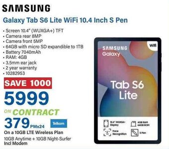 Incredible Connection Samsung Galaxy Tab S6 Lite WiFi 10.4 Inch S Pen offer