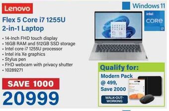Incredible Connection Lenovo Flex 5 Core i7 1255U 2-in-1 Laptop offer
