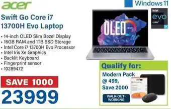 Incredible Connection acer Swift Go Core i7 13700H Evo Laptop offer