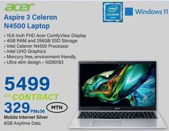 Incredible Connection acer Aspire 3 Celeron N4500 Laptop offer