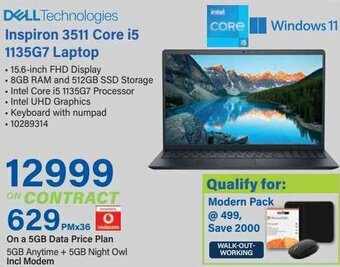 Incredible Connection DELL Technologies Inspiron 3511 Core i5 1135G7 Laptop offer