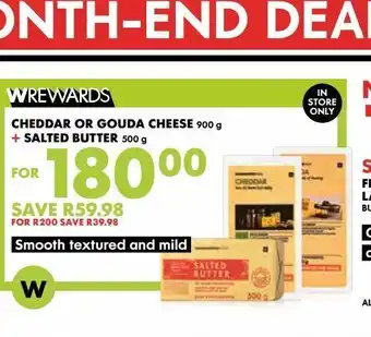 Woolworths Cheddar or gouda cheese 900g offer