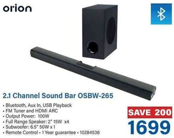 Incredible Connection Orion 2.1 Channel Sound Bar OSBW-265 offer